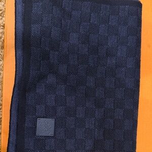 Louis Vuitton Navy Checkerboard Men’s Scarf